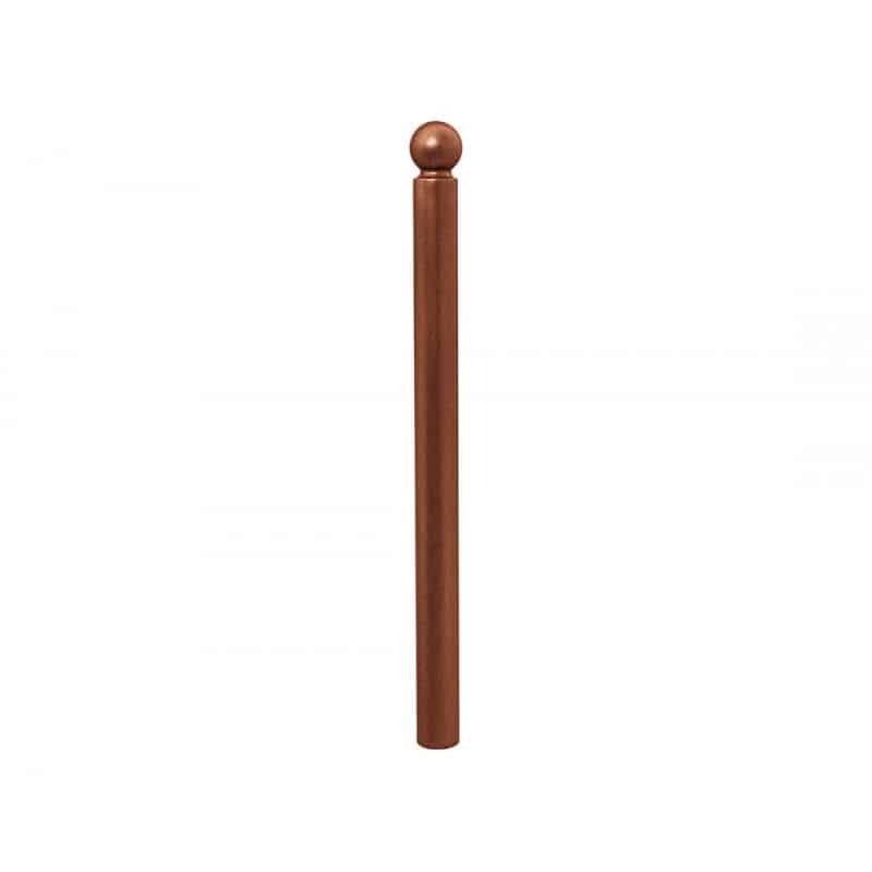 Illustration d'un potelet province Boule Procity Ø76 mm peint/zinc fixation scellement Brun chocolat