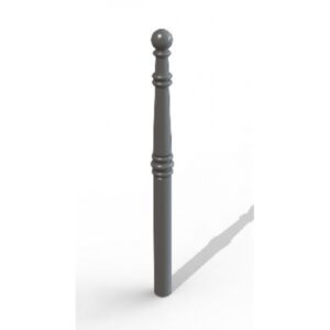 Illustration d'un potelet acier Menil gris à sceller acier fonte