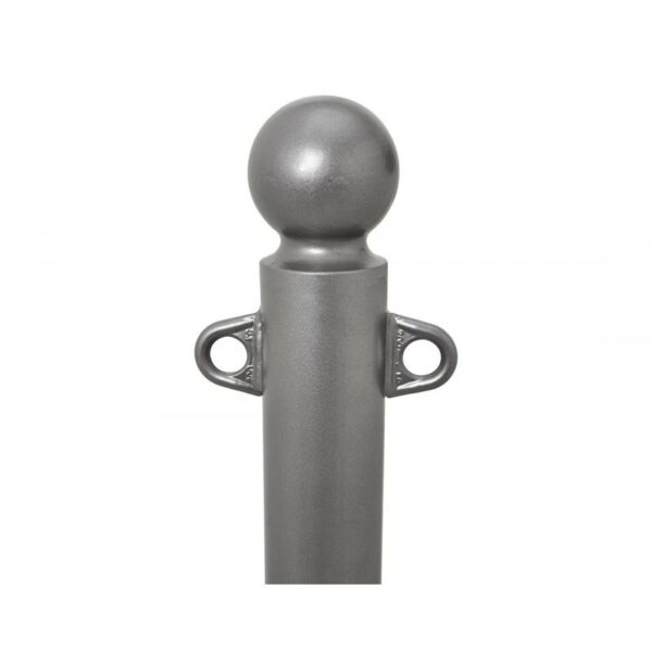 Illustration d'un potelet province à chaîne Boule Procity fixation scellement gris