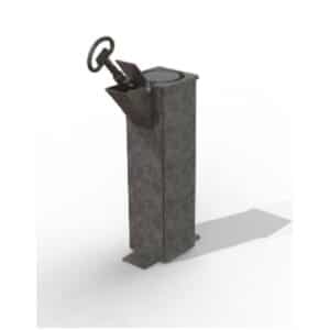 Illustration d'un kit amovibilité verrouillable pour barrière serrubloc