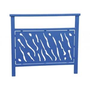 Illustration d'une barrière de ville Venise Procity en acier bleu avec tôle décorative 100cm