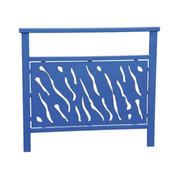 Illustration d'une barrière de ville Venise Procity en acier bleu avec tôle décorative 100cm