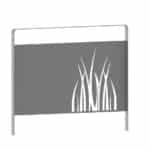 Illustration d'une barrière à motif roseau en acier gris par scellement direct
