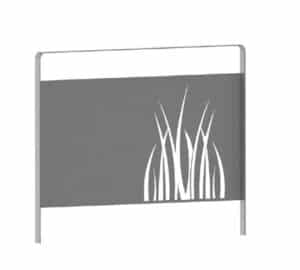 Illustration d'une barrière à motif roseau en acier gris par scellement direct
