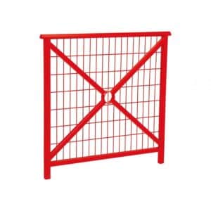 Illustration d'une barrière de protection acier peint rouge cadre grillagé 1000mm