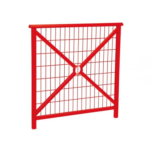 Illustration d'une barrière de protection acier peint rouge cadre grillagé 1000mm