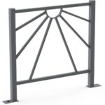 Illustration d'une barrière aube longueur 1000 mm amovible grise sur platine