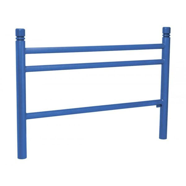 Illustration d'une barrière urbaine city acier 3 barreaux bleu