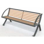 Illustration d'un banc public stratifié et acier gris compact