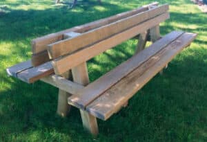 Photo d'un banc double pin traité 200cm bois