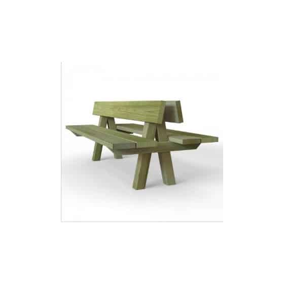 Illustration d'un banc double pin traité 200cm vert