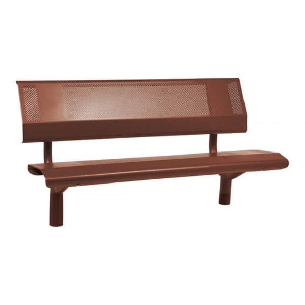 Illustration d'un banc public perforé acier marron