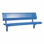 Illustration d'un banc public perforé acier bleu
