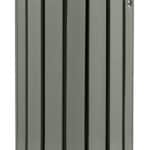 Illustration d'une poubelle ronde acier bleu et bois gris