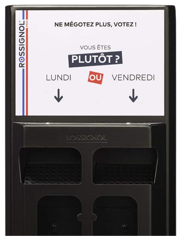 Vue de face du sondage au dessus du cendrier de vote ludique arkéa