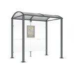 Illustration d'un abri bus classique sans vitrine 2000 court gris