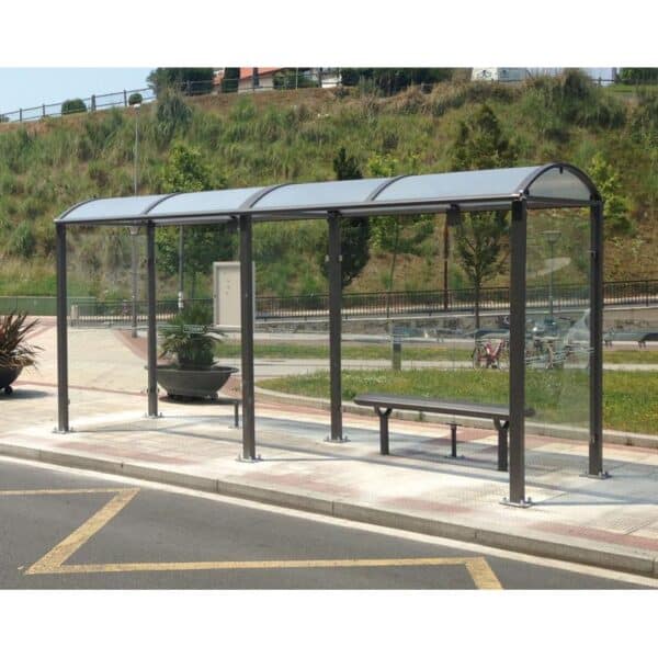 Photo d'un abri bus classique sans vitrine 2000 marron long