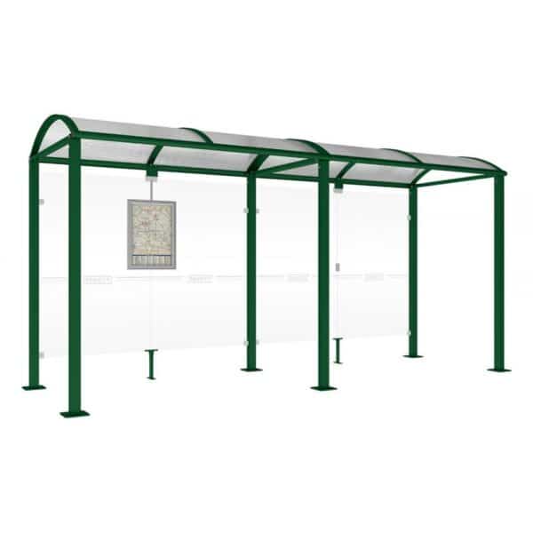 Illustration d'un abri bus classique sans vitrine 2000 vert long