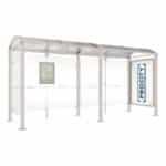 Illustration d'un abri bus classique avec vitrine 2000 blanc long Procity