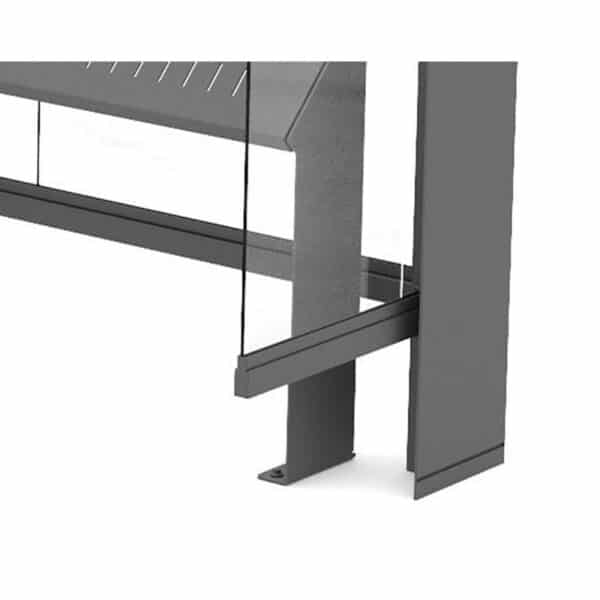 Illustration du bas d'un abri bus kub gris