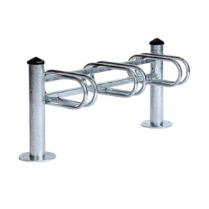 Illustration d'un support vélos mercure simple face gris 3 places