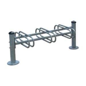Illustration d'un support vélos mercure double face gris 6 places