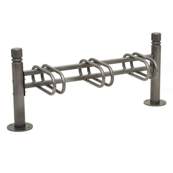 Illustration d'un support vélos province simple face gris 3 places