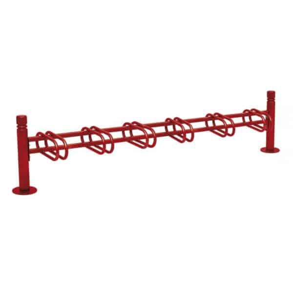 Illustration d'un support vélos province simple face rouge 6 places