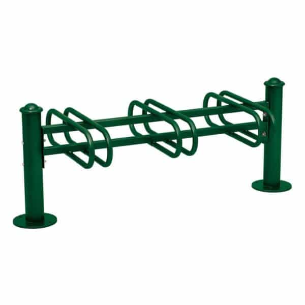 Illustration d'un support vélos province double face vert 6005 6 places