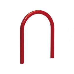 Illustration d'un appui vélos trombone peint rouge sans signalisation