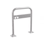 Illustration d'un arceau vélos simple en acier galvanisé avec platine