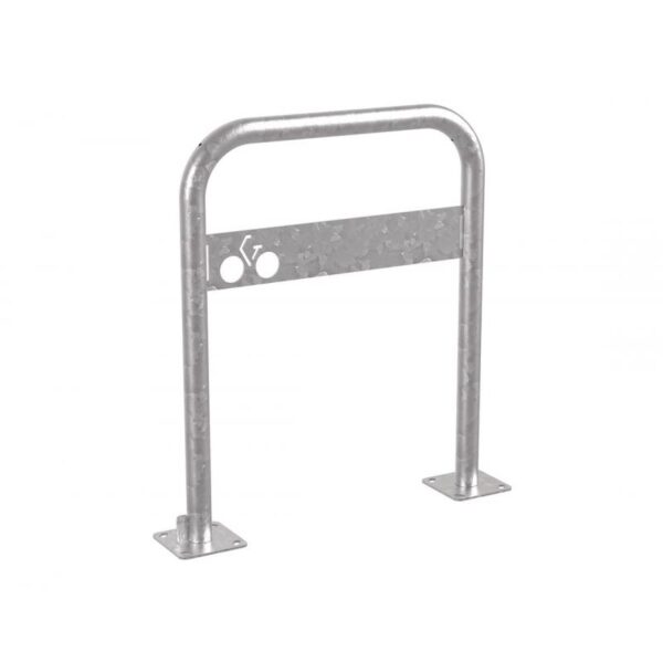 Illustration d'un arceau vélos simple en acier galvanisé avec platine