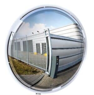 Illustration d'un miroir multi-usages rond cadre blanc