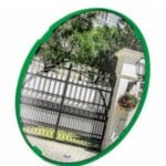 Illustration d'un miroir multi-usages rond avec un cadre coloré en vert 6005