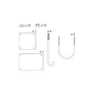 Illustration du contenu du kit de pose pour la barrière universelle tournante très grande longueur