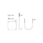 Illustration du contenu du kit de pose pour la barrière universelle tournante