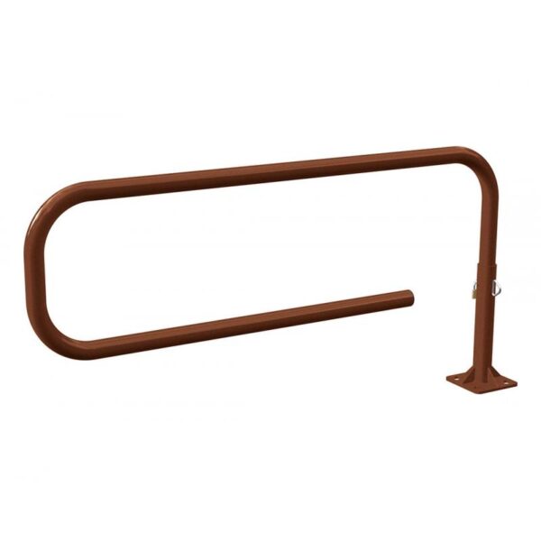 Illustration d'une barrière trombone tournante marron