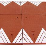 Illustration d'un coussin berlinois 4 éléments rectangulaire rouge avec des flèches blanches