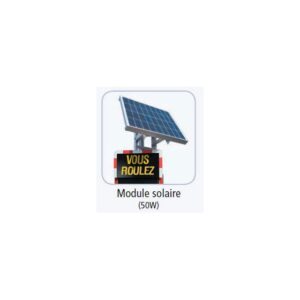 Illustration d'une alimentation solaire 50W pour radar préventif pédagogique