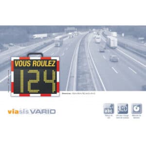 Illustration d'un radar préventif pédagogique "Vous roulez 124"