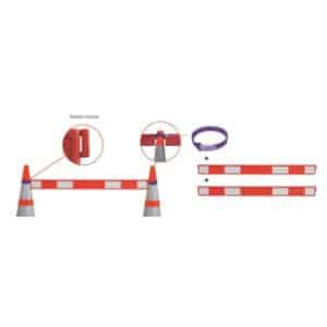 Illustration d'accessoires pour cônes (barrières orange rétroréfléchissantes)