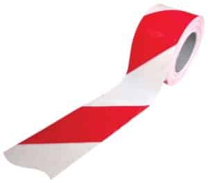 Illustration d'un ruban de signalisation rouge et blanc impression 2 faces