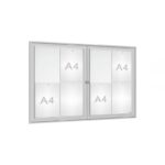 Illustration d'une vitrine extérieure murale ép. 30 mm - Double battant, 8 A4