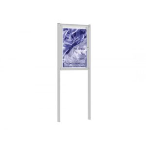 Illustration d'un kit de 2 poteaux pour vitrine extérieure 60 x 40mm