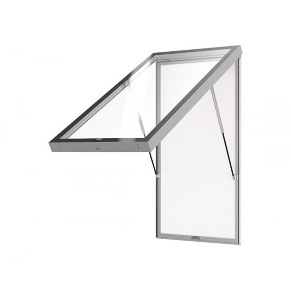 Photo illustrative d'une porte de vitrine edge levée
