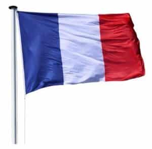 Illustration d'un drapeau de la France flottant sur un mât