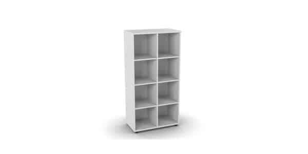 Photo d'une armoire à case mélaminé blanche 10 cases sans portes