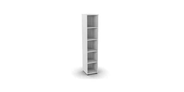 Photo d'une armoire à case mélaminé blanche 5 cases sans portes