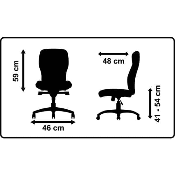 Illustration des mesures d'un siège opérateur austin bleu