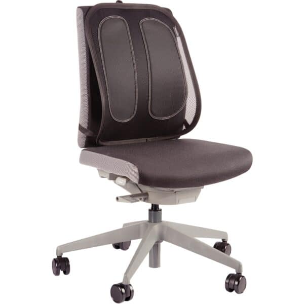 Photo d'un support dorsal noir sur un fauteuil noir